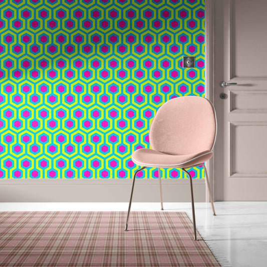 Midcentury Hexagon Wallcovering