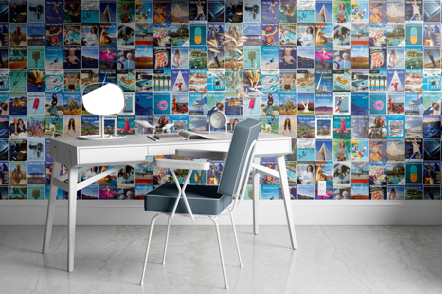 Palm Springs Life Wallcovering Blue